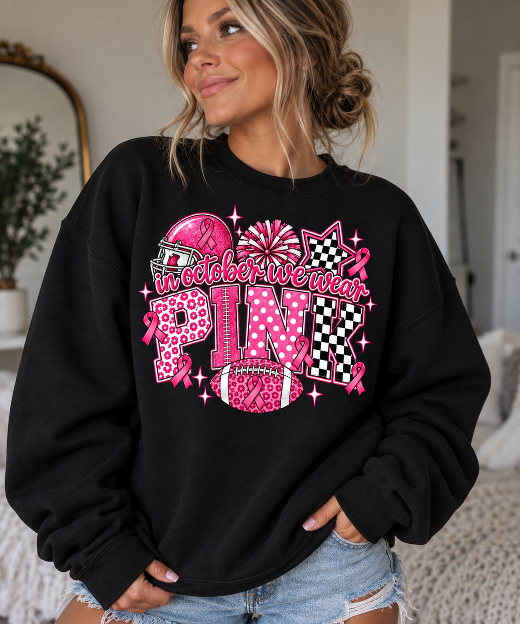 In October We Wear PINK Crewneck Sweater