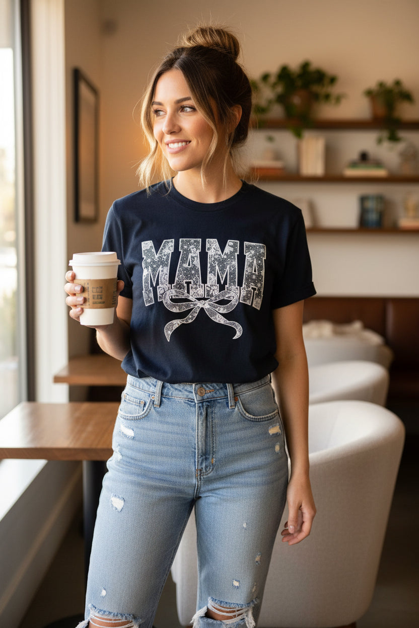 Mama Faux Lace CC Tee