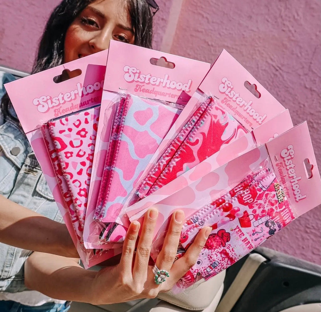 Pink Tall Koozies - 2 Packs