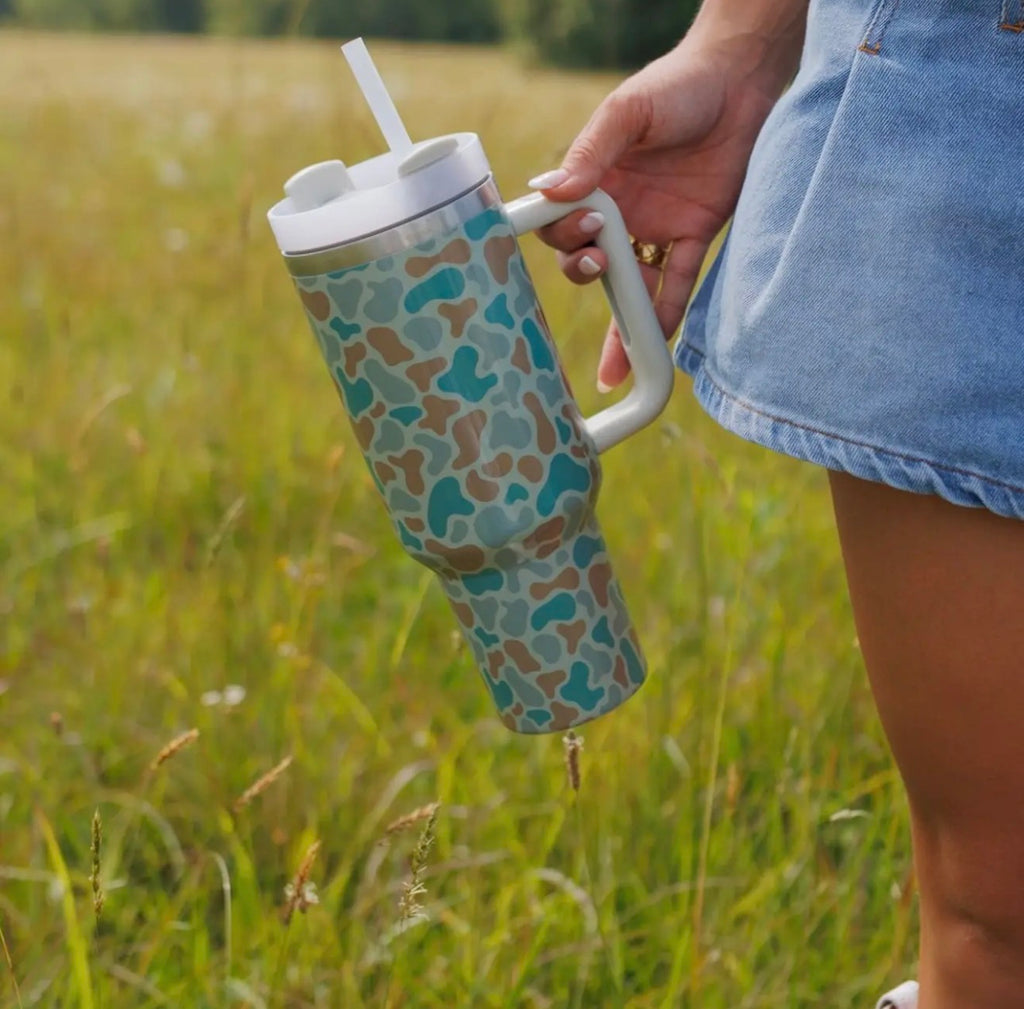 Camo 40 oz Tumbler with Handle