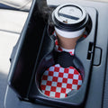 Red & White Checkered Car Coaster 2-Pack