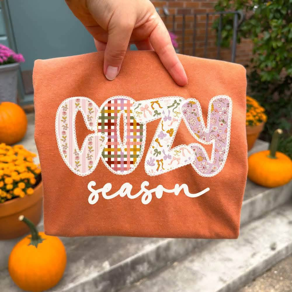Cozy Season Fall Patterns CC Tee
