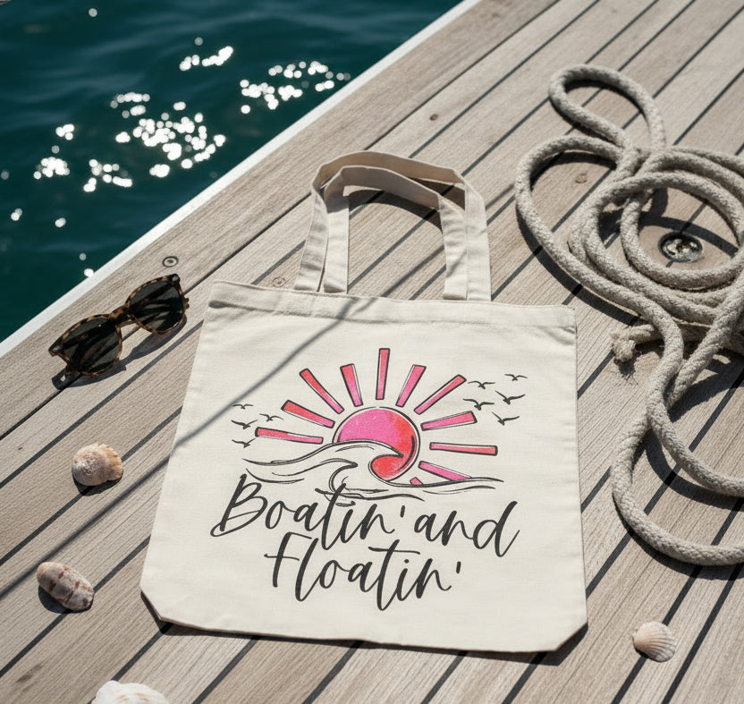 Boating & Floatin' Canvas Tote