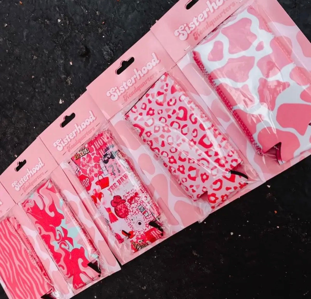 Pink Tall Koozies - 2 Packs