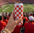 Red + White Checkered Tall Hard Can Koozie
