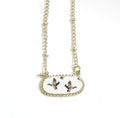 White Mallard Gold 18" Necklace