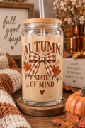 Autumn State of Mind 16 oz Glass Can