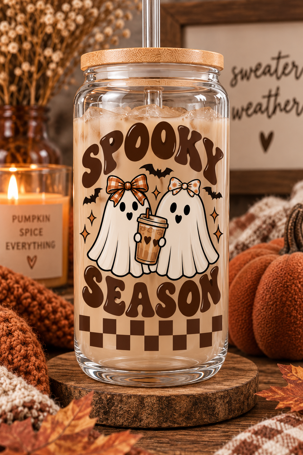 Spooky Season 16 oz Glass Can