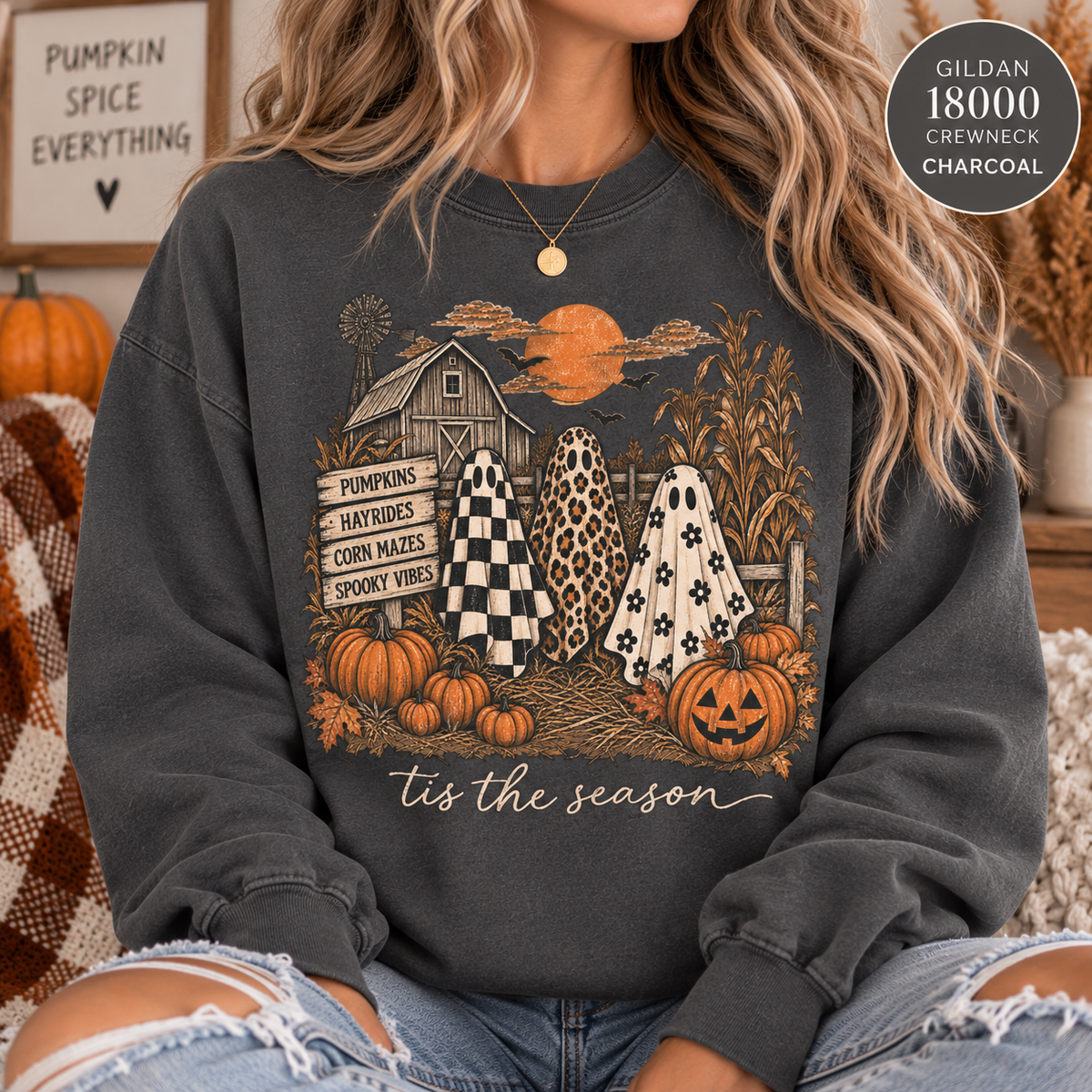Tis The Spooky Season Gildan Crewneck